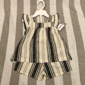 Carter’s baby girl linen striped tunic outfit NWT